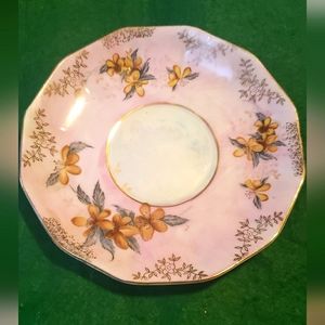 Vntg Rare Sterling China Pink Flower Iridescent Saucer/Plate/Dish 6" Mde n Japan